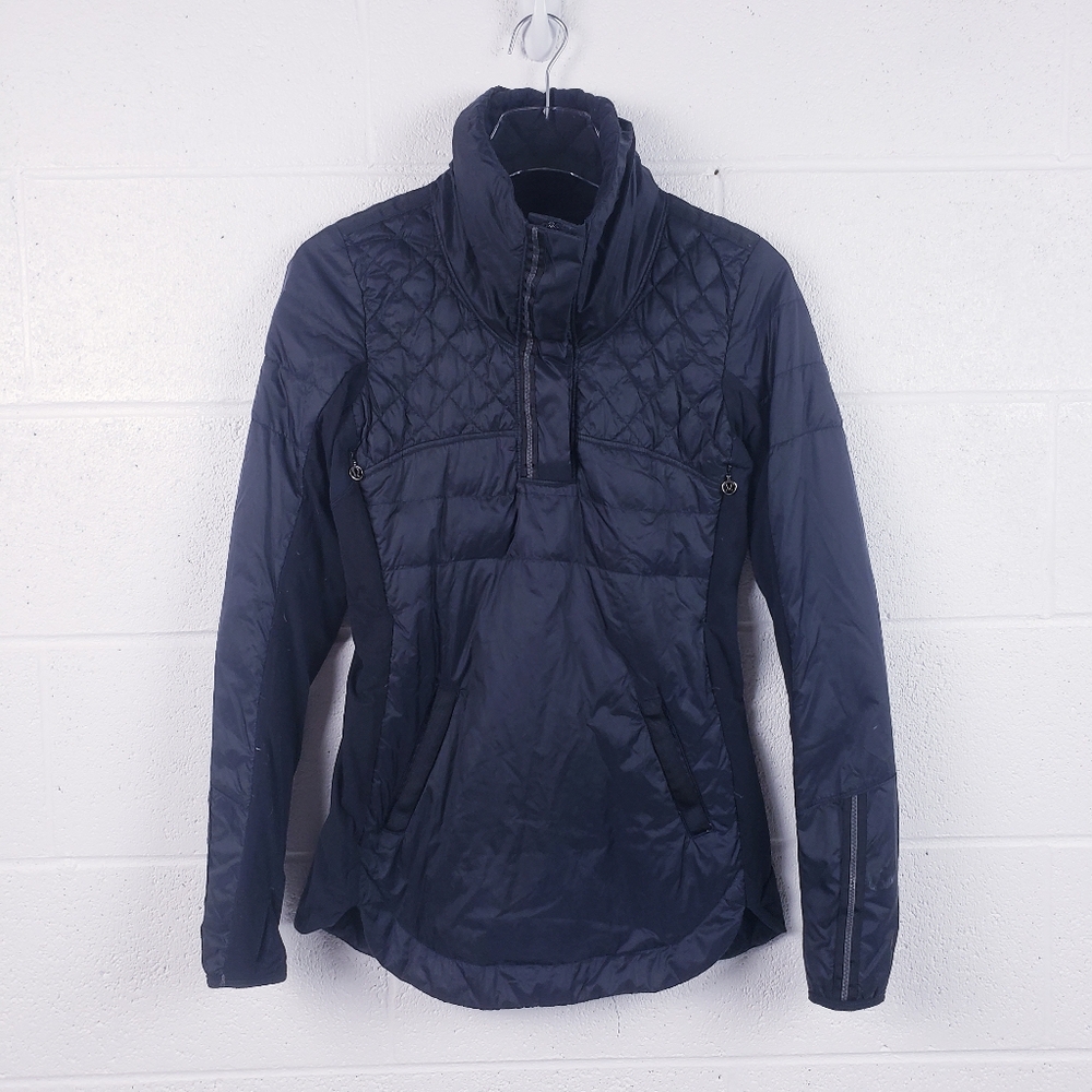 Lululemon‎ Down For a Run Pullover Jacket Down Filled Black Size 4